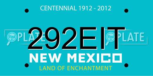 292EIT New Mexico License Plate