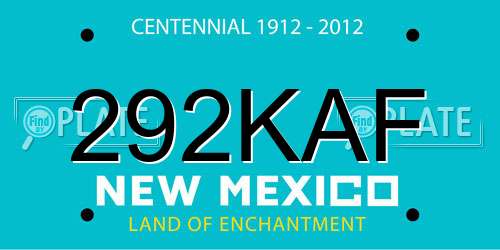 292KAF New Mexico License Plate