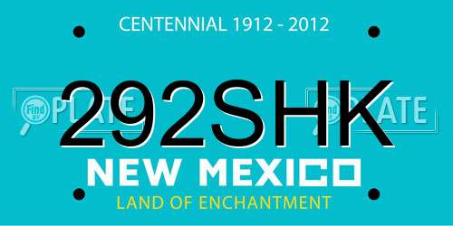 292SHK New Mexico License Plate