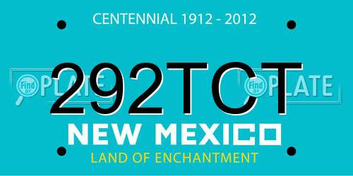 292TCT New Mexico License Plate