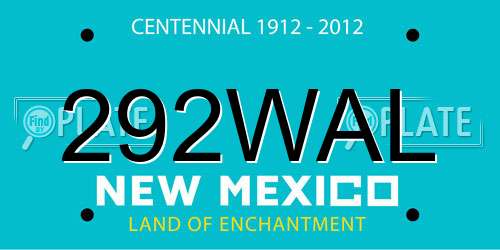 292WAL New Mexico License Plate