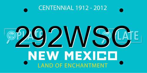 292WSC New Mexico License Plate