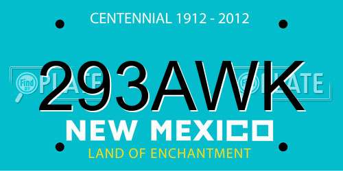 293AWK New Mexico License Plate