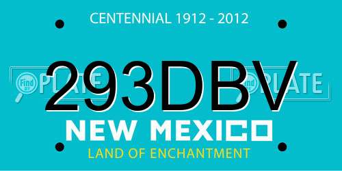 293DBV New Mexico License Plate
