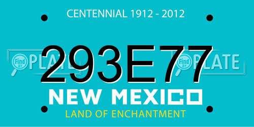 293E77 New Mexico License Plate