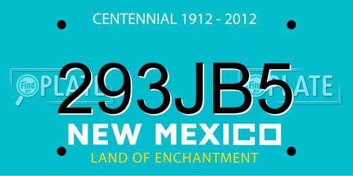 293JB5 New Mexico License Plate