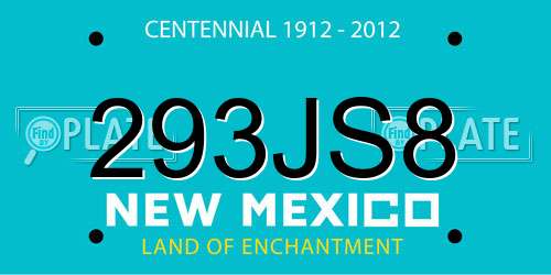 293JS8 New Mexico License Plate