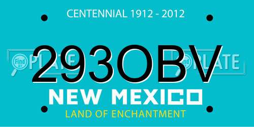 293OBV New Mexico License Plate