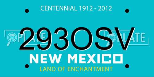 293OSV New Mexico License Plate