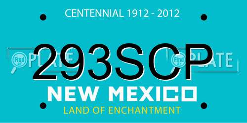 293SCP New Mexico License Plate