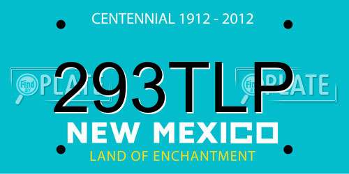 293TLP New Mexico License Plate