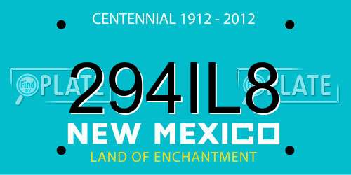 294IL8 New Mexico License Plate