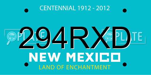 294RXD New Mexico License Plate