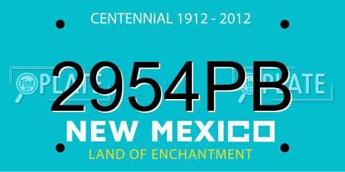 2954PB New Mexico License Plate