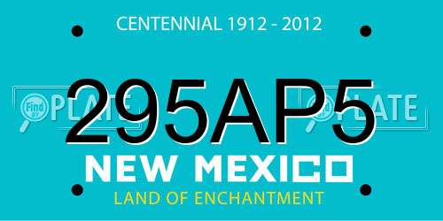 295AP5 New Mexico License Plate