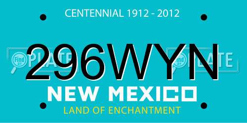 296WYN New Mexico License Plate