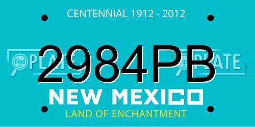 2984PB New Mexico License Plate