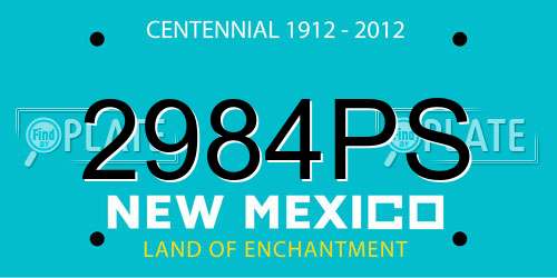 2984PS New Mexico License Plate