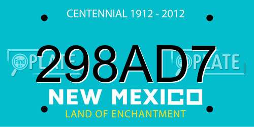 298AD7 New Mexico License Plate