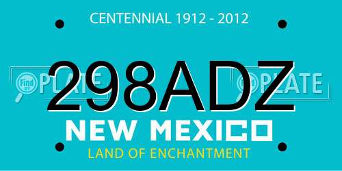 298ADZ New Mexico License Plate