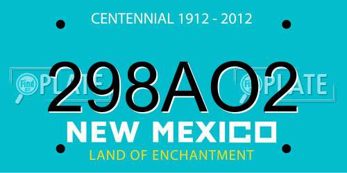 298AO2 New Mexico License Plate