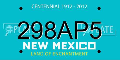 298AP5 New Mexico License Plate
