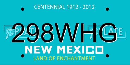 298WHG New Mexico License Plate