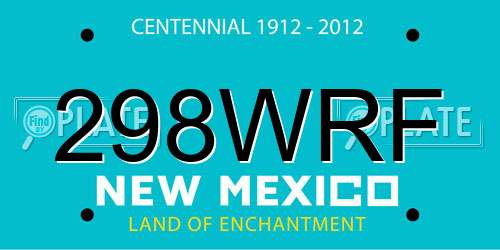 298WRF New Mexico License Plate
