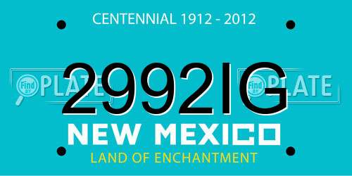 2992IG New Mexico License Plate