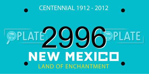 2996 New Mexico License Plate