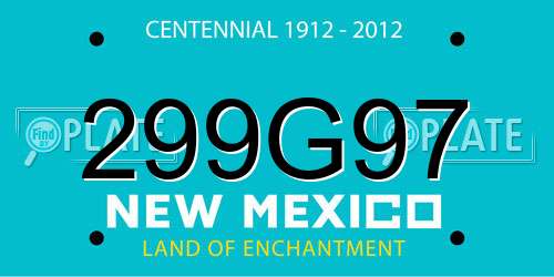 299G97 New Mexico License Plate