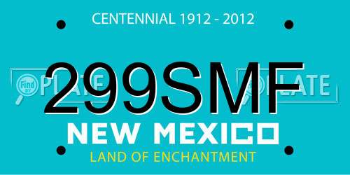 299SMF New Mexico License Plate
