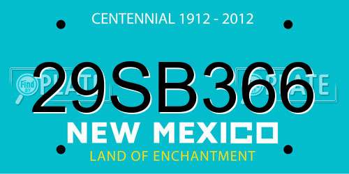 29SB366 New Mexico License Plate