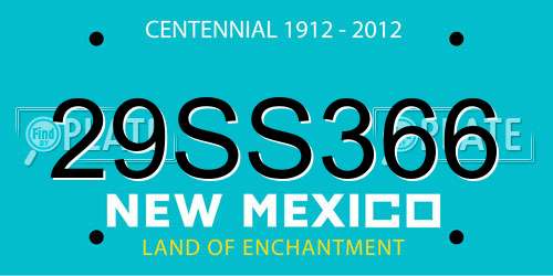 29SS366 New Mexico License Plate