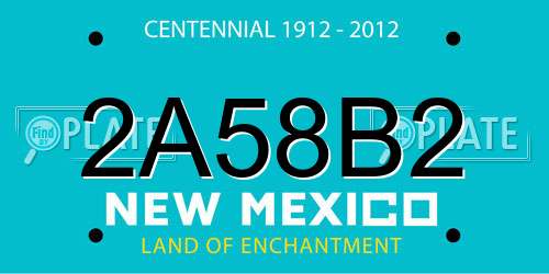 2A58B2 New Mexico License Plate