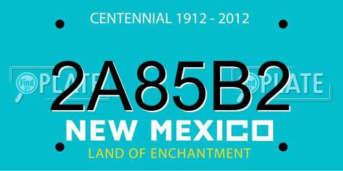 2A85B2 New Mexico License Plate