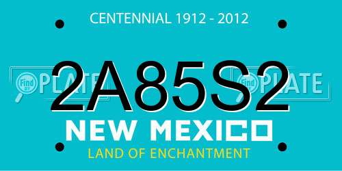 2A85S2 New Mexico License Plate