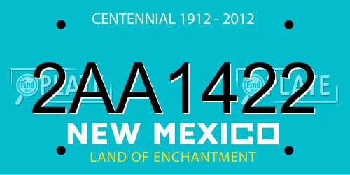 2AA1422 New Mexico License Plate