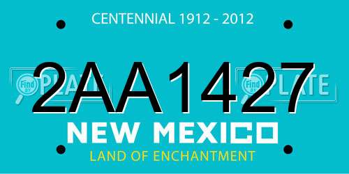 2AA1427 New Mexico License Plate
