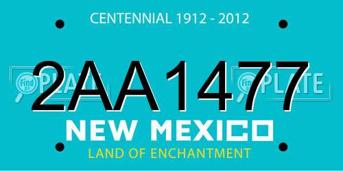 2AA1477 New Mexico License Plate