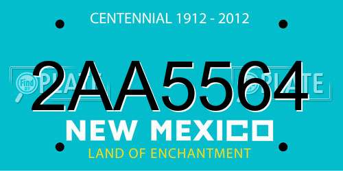 2AA5564 New Mexico License Plate