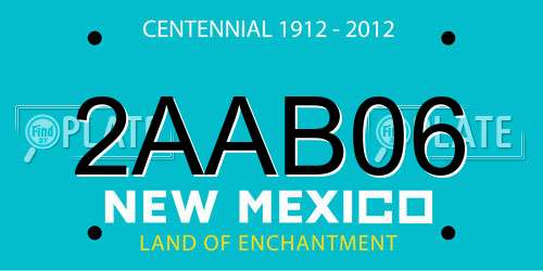 2AAB06 New Mexico License Plate