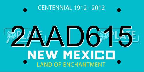 2AAD615 New Mexico License Plate