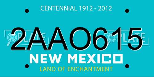 2AAO615 New Mexico License Plate