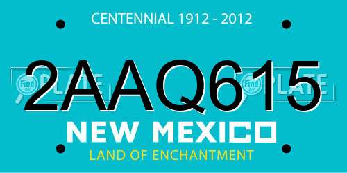 2AAQ615 New Mexico License Plate