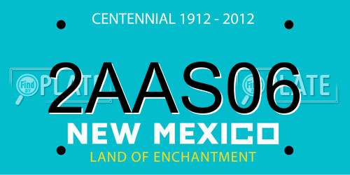 2AAS06 New Mexico License Plate