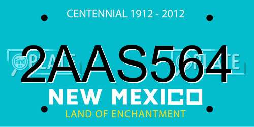 2AAS564 New Mexico License Plate