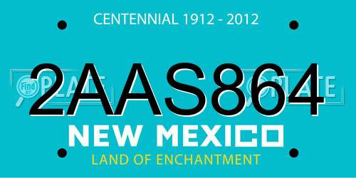 2AAS864 New Mexico License Plate