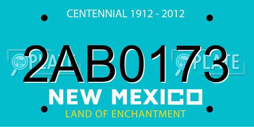 2AB0173 New Mexico License Plate