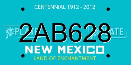2AB628 New Mexico License Plate